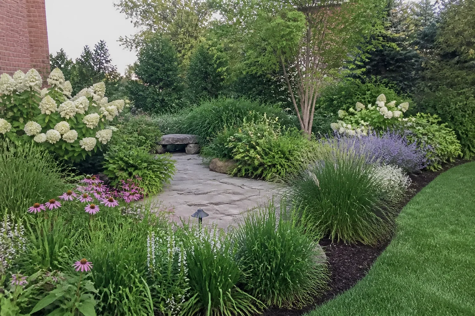 Planted border landscaping scene